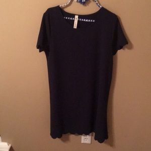Navy Vanilla Bay navy scalloped shift dress